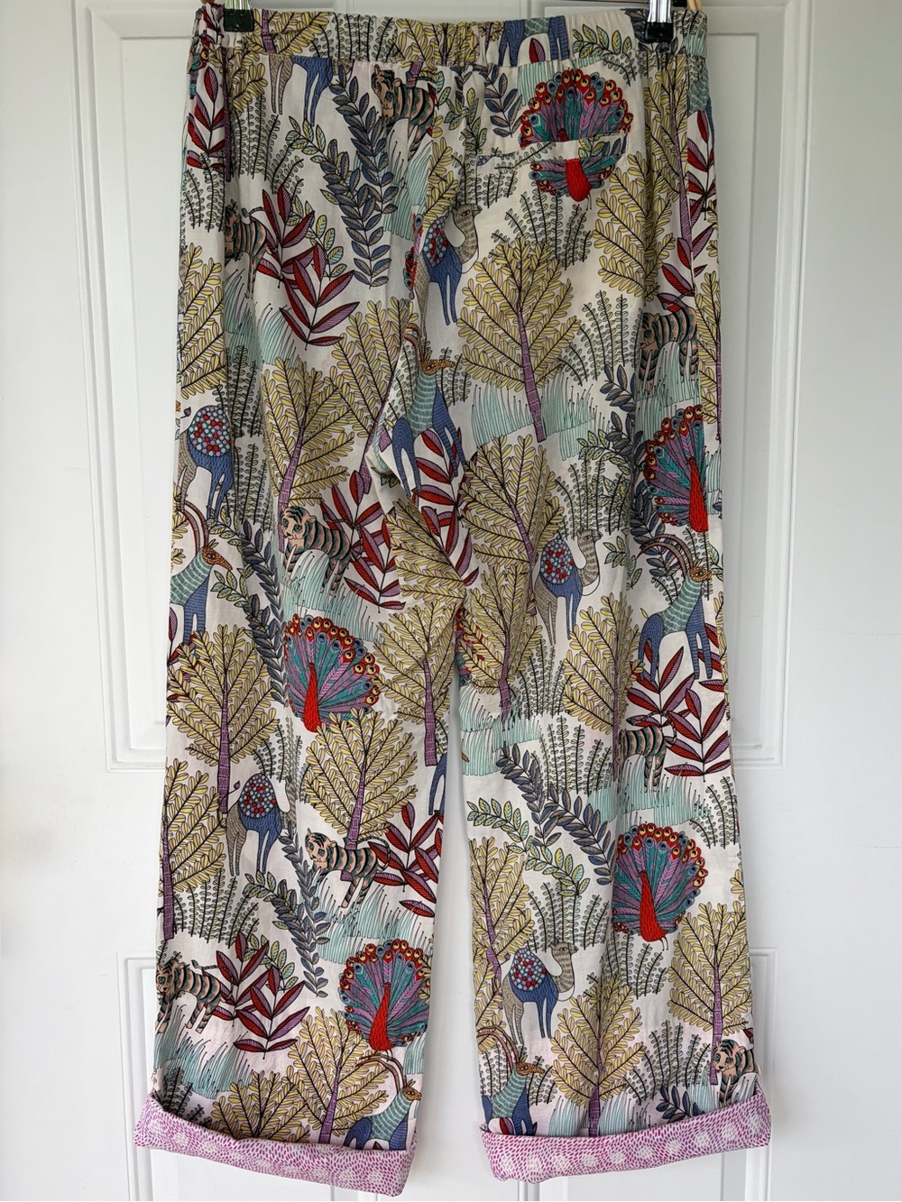 •Lilka (Anthropologie)• Safari Peacock Print Cropped Pants - Size Small - Picture 5 of 9